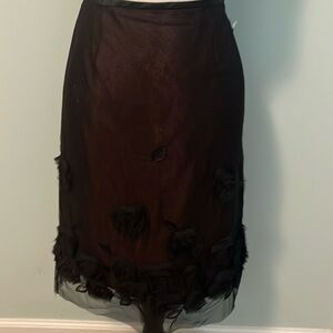 NWT Meritage Skirt with Rose Embellished Black Overlay Sz 6
